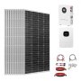 VEVOR 2400W 48V zonnepaneelset, 12 stuks 200W monokristallijne zonnepanelen + 51,2V 100Ah LiFePO₄ accu + 48V 5kW hybride omvormer, krachtige off-grid zonne-energieset voor thuis- en schuurboerderijen