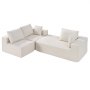 VEVOR Modulaire Sofa L-vormige Hoekbank met Hoogwaardig Veerkrachtig Schuim en Hoogwaardig Gestoffeerde Corduroy Bank (Laadvermogen 545 kg / 265 cm Lang) met Kussens voor Woonkamer Appartement Beige