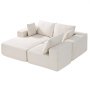 VEVOR Modulaire Sofa L-vormige Hoekbank met Hoogwaardig Veerkrachtig Schuim en Hoogwaardig Gestoffeerde Corduroy Bank (Laadvermogen 545 kg / 265 cm Lang) met Kussens voor Woonkamer Appartement Beige