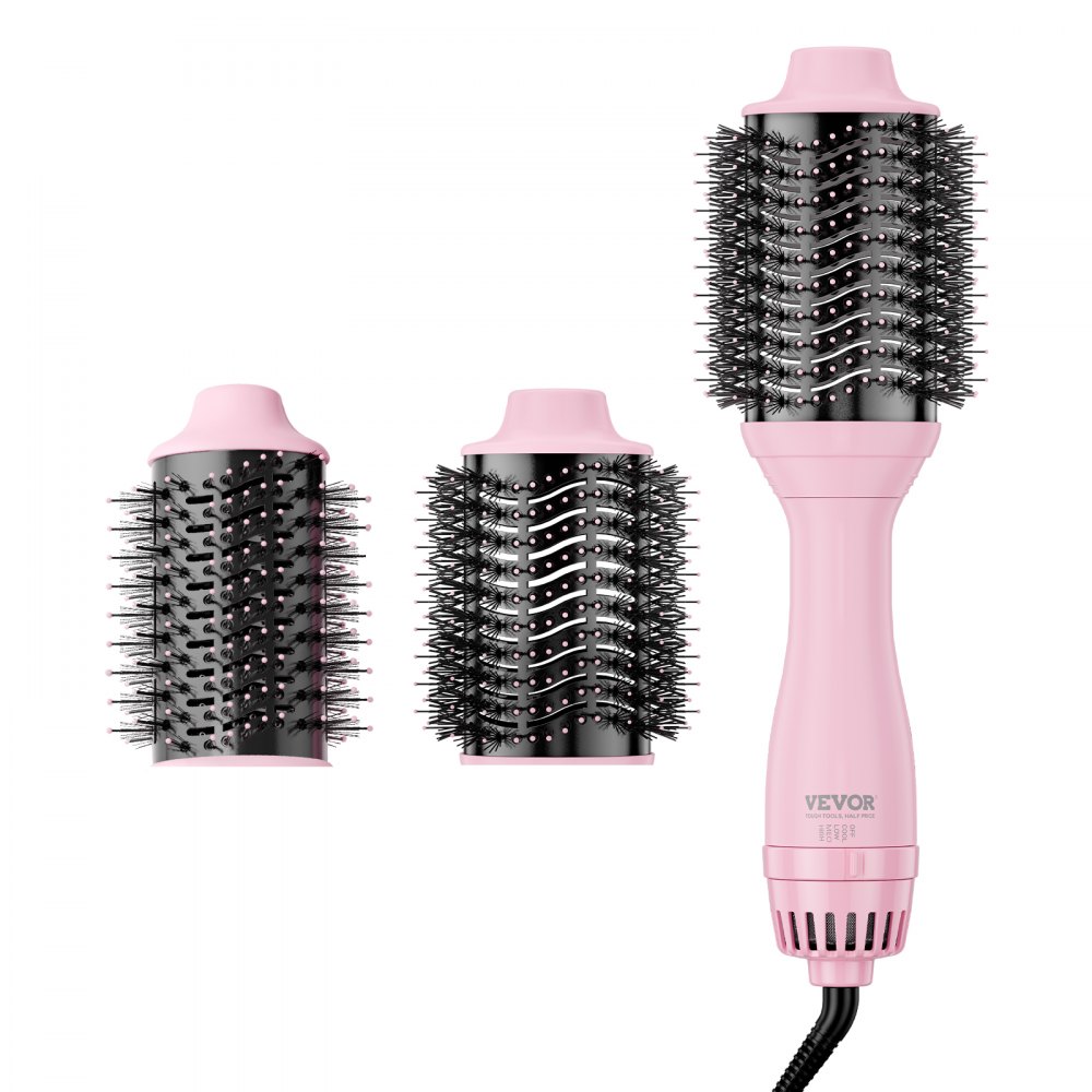 VEVOR Hair Blow Dryer Brush, Ionic Hot Air Styling Brush with 2.6" & 2.95" Head