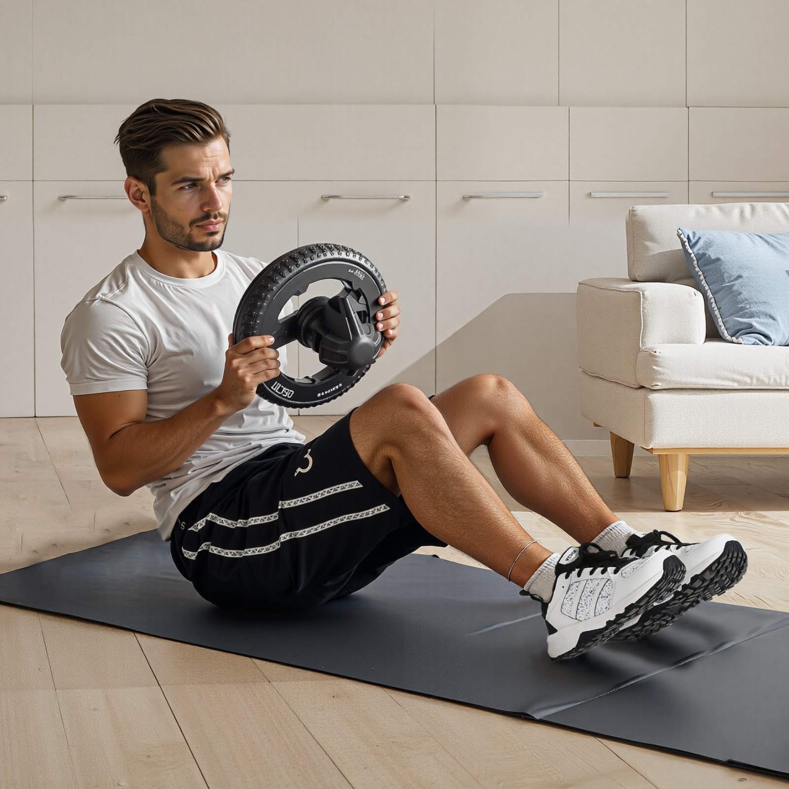 VEVOR Cross Training Schoenen, Sneakers met gemiddelde breedte, Amerikaanse maat 13, Sneakers met ondersteuning voor de voetboog en verstelbare veters, voor hardlopen, gymnastiek, hondenuitlaten en gewichtheffen (Wit)