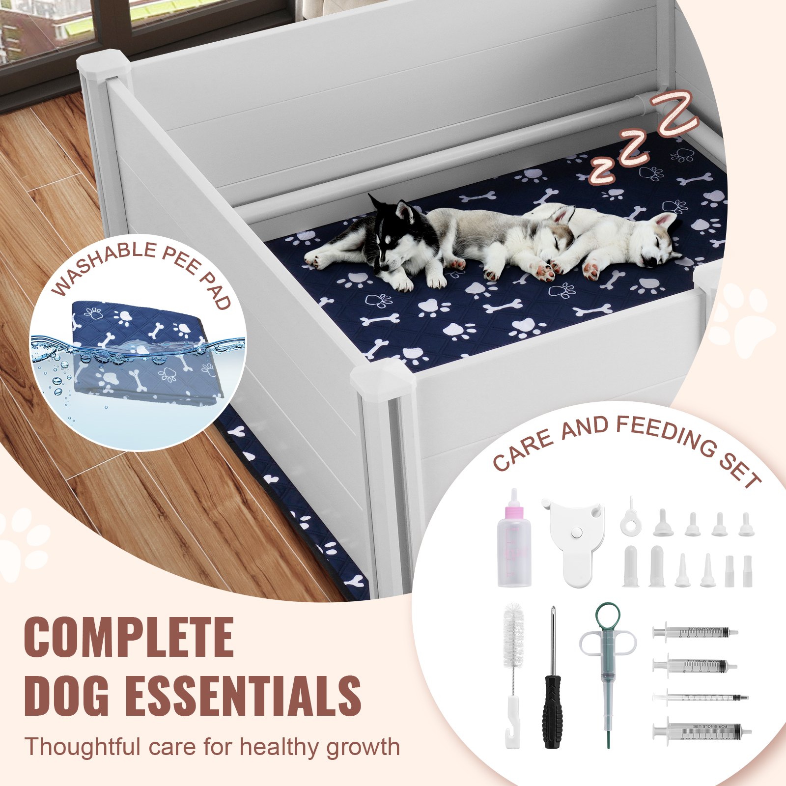 VEVOR werpbox puppy box puppy run dierenbox werpbox 237x123x46cm