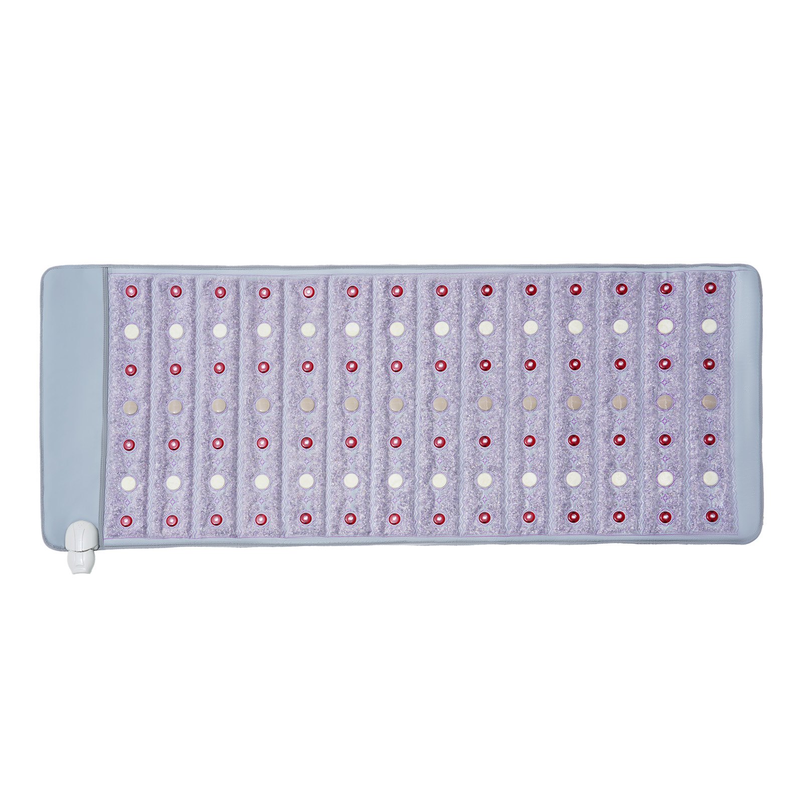 VEVOR Ver-infrarood verwarmingsgordel, verwarmingskussen met jade- en toermalijnstenen, 660 nm fotonenlicht en negatieve ionen, 39-70 °C hete edelsteenmat met 0-720 min timer voor taille en schouder (1530 x 615 x 20 mm)