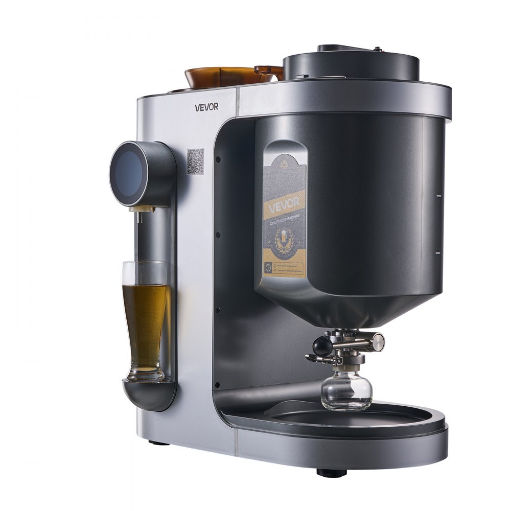 VEVOR Automatic Home Beer Brewer, 1500W Electric Beer Brewing Machine, 13L All-in-One Home Brewer with Mash Boil Device, 304 Stainless Steel Internal Tank, Auto Temperature & Pressure Control