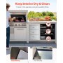 VEVOR Outdoor Kitchen Drawers, 18.5"W x 22.5"H x 22.5"D Triple Access Drawers, Stainless Steel Flush Mount Cabinets, BBQ Island Drawers Storage with Handle, for Outdoor Kitchens or Patio Grill Station