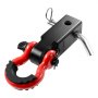 VEVOR Shackle Hitch Receiver, Fits 2" Receivers, 44100 lbs Breaking Strength, D Ring Shackle with Trailer Hitch Lock Pin, Heavy Duty Towing Accessories for Trucks, Jeeps, Off-Road Vehicle Recovery