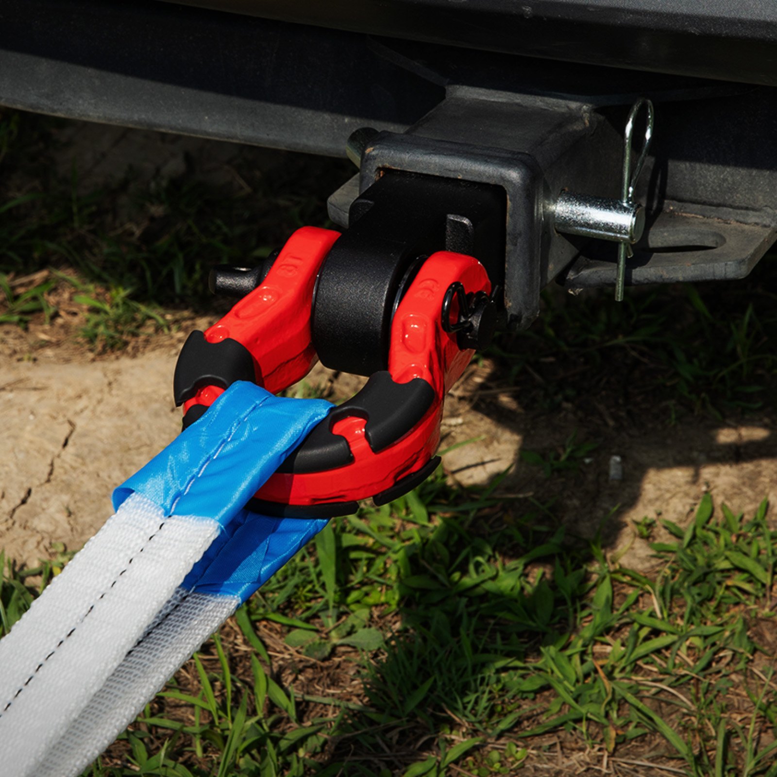 VEVOR Shackle Hitch Receiver, Fits 2" Receivers, 65900 lbs Breaking Strength, D Ring Shackle with Trailer Hitch Lock Pin, Heavy Duty Towing Accessories for Trucks, Jeeps, Off-Road Vehicle Recovery