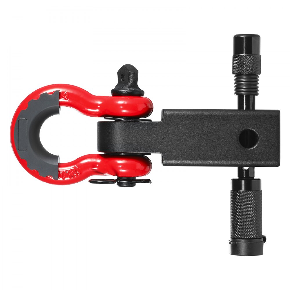 VEVOR Shackle Hitch Receiver, Fits 2" Receivers, 66000 lbs Breaking Strength, D Ring Shackle with Trailer Hitch Lock Pin, Heavy Duty Towing Accessories for Trucks, Jeeps, Off-Road Vehicle Recovery