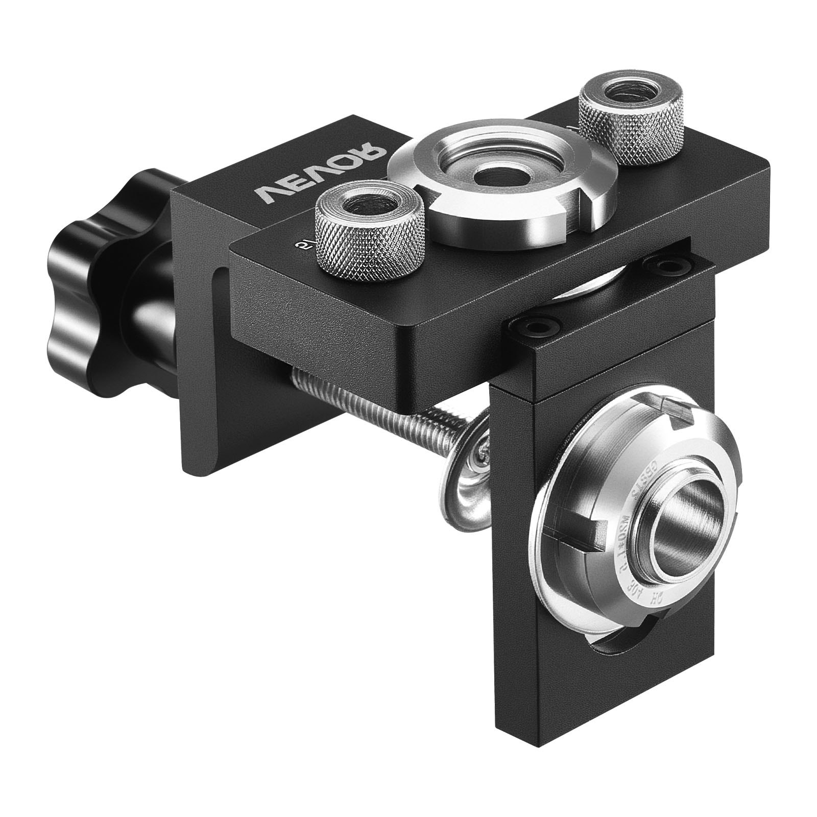 VEVOR Deuvelboorset Zelfcentrerende deuvelboormal voor rechte gaten, houtverbindingsgereedschap met 3 boormaten 6,4/7,9/15 mm, boormal met verstelbare breedte voor houtbewerking