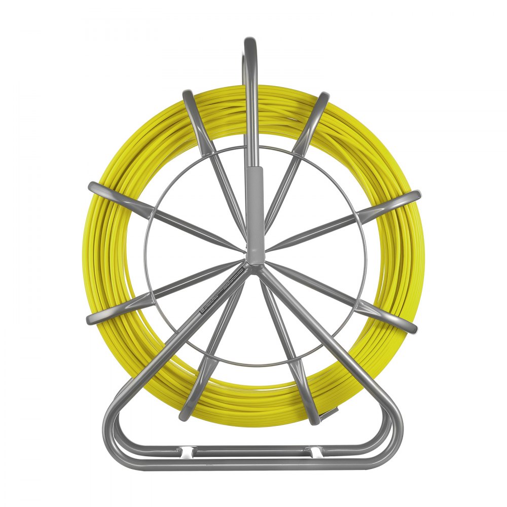 VEVOR glasvezel kabelhaspel 100 m Ø6,3 mm glasvezelstang, trekveer met standaard, kabeltrekhulp met markeringen, kabelinrijger, kabeltrekker voor muren en elektrische installatiebuizen, niet-geleidend