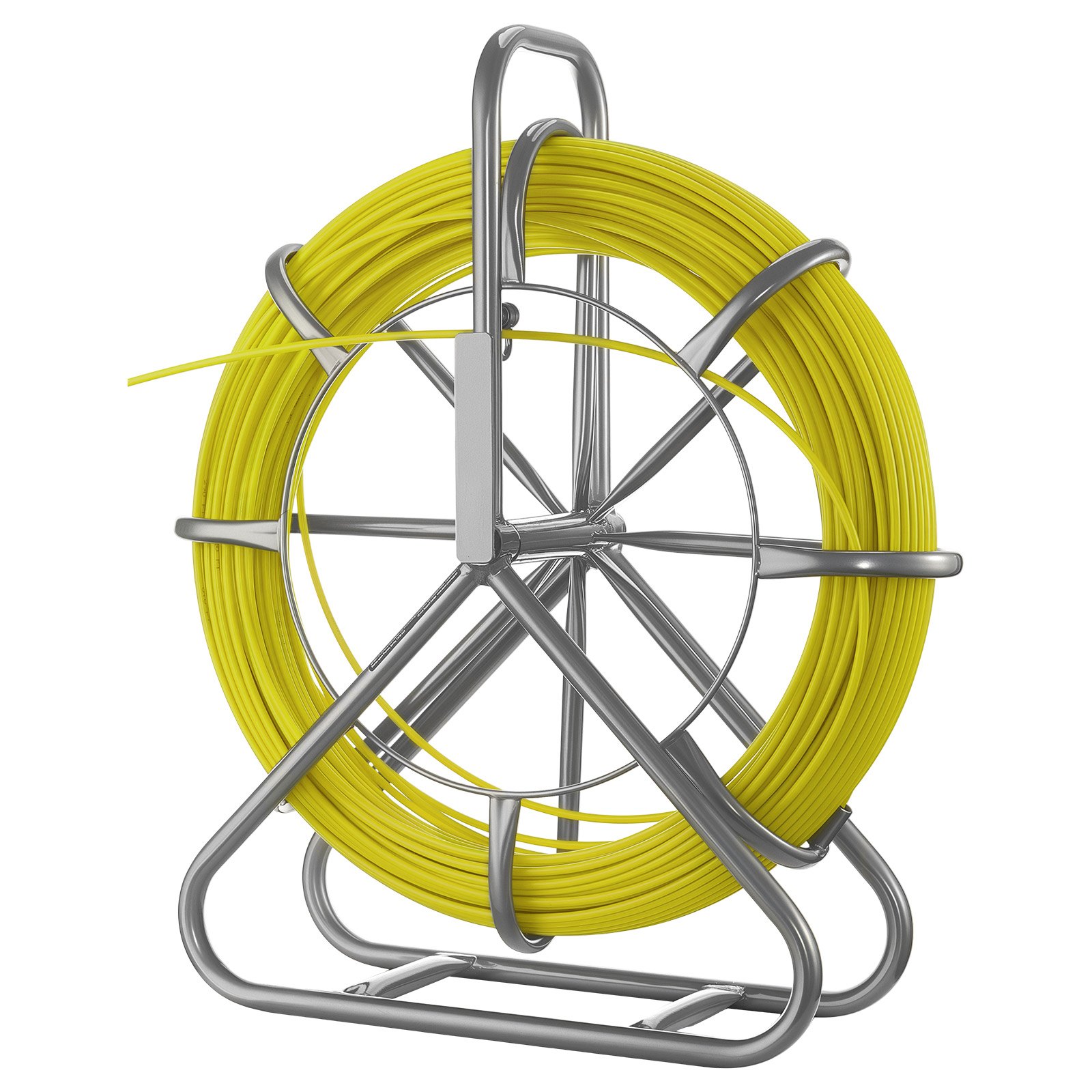 VEVOR glasvezel kabelhaspel 100 m Ø6,3 mm glasvezelstang, trekveer met standaard, kabeltrekhulp met markeringen, kabelinrijger, kabeltrekker voor muren en elektrische installatiebuizen, niet-geleidend