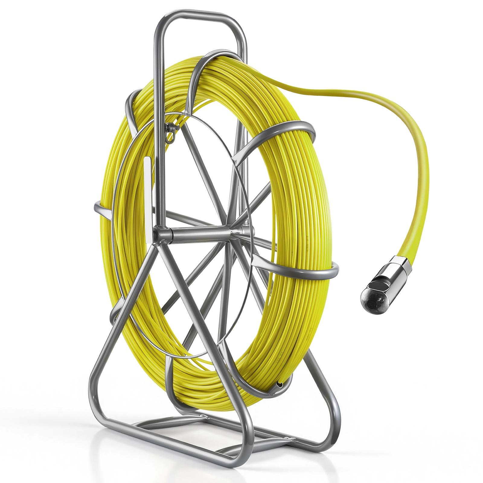 VEVOR glasvezel kabelhaspel 152 m Ø6,3 mm glasvezelstang, trekveer met standaard, kabeltrekhulp met markeringen, kabelinrijger, kabeltrekker voor muren en elektrische installatiebuizen, niet-geleidend