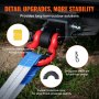 VEVOR trailer hitch receiver with safety features like a fluorescent sticker, d-ring bolt, and rubber cover.