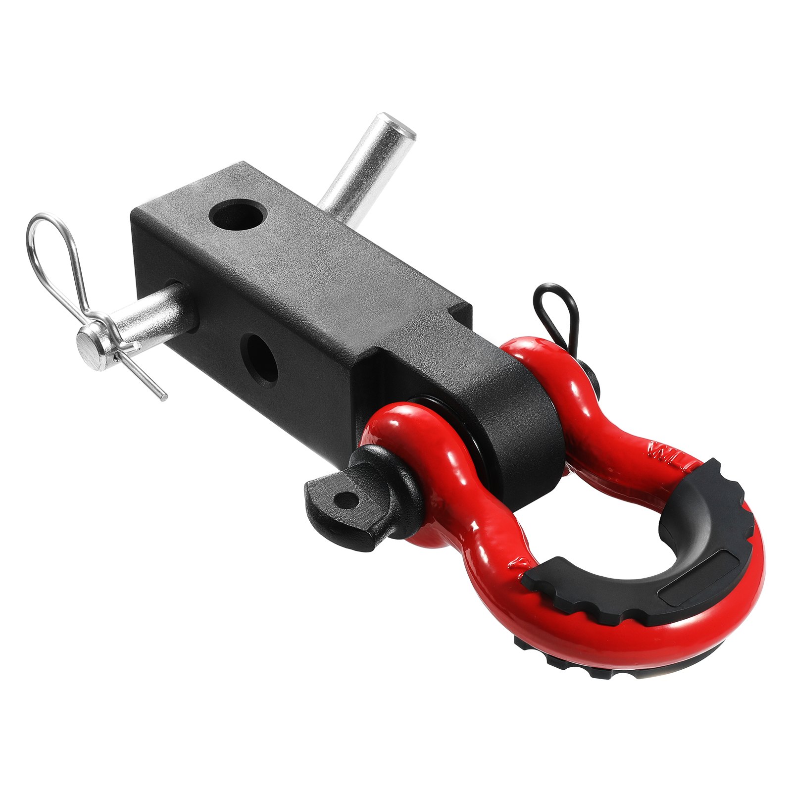 VEVOR Shackle Hitch Receiver 2", 66000 lbs Breaking Strength, D Ring Shackle with Trailer Hitch Lock Pin, Heavy Duty Towing Accessories for Trucks, Jeeps, Off-Road Vehicle Recovery, Aluminum Alloy