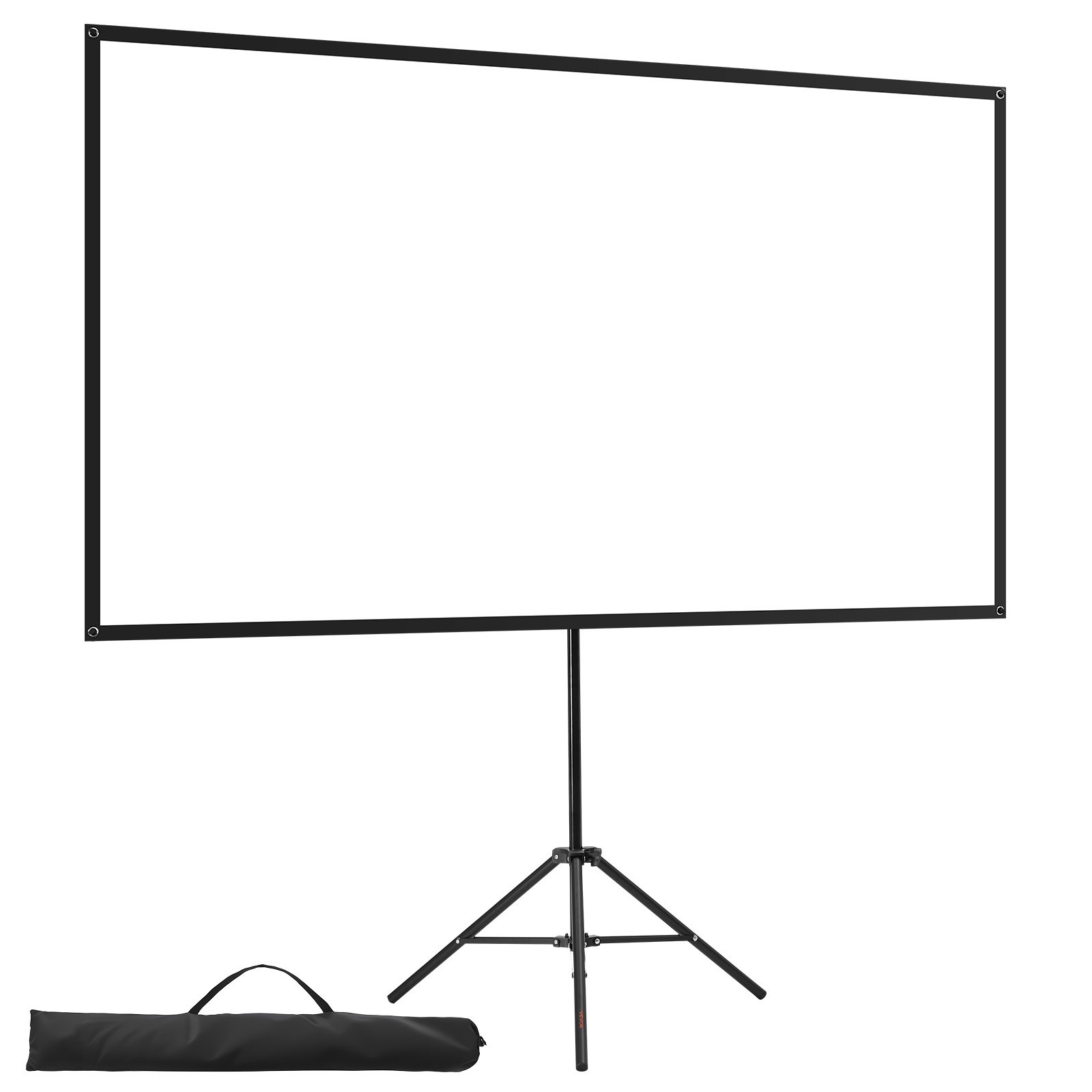 VEVOR Projector Screen with Stand, 80 Inch 160° Wide Angle Indoor Outdoor Projection Screen, 16:9 4K HD Wrinkleless Portable Tripod Screens with Carry Bag, for Movie Home Theater Office Presentation