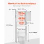 VEVOR Over The Toilet Storage Cabinet, 65 in Height Bathroom Storage Organizer with Double Door and Adjustable Shelf, Bathroom Space Saver Organizer Above Toilet with Open Shelf, White