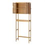 VEVOR Bamboo Over The Toilet Storage Cabinet, 68.9 in Height Bathroom Storage Organizer with Double Door & Inner Adjustable Shelf, Bathroom Space Saver Organizer Above Toilet with Open Shelf, Natural