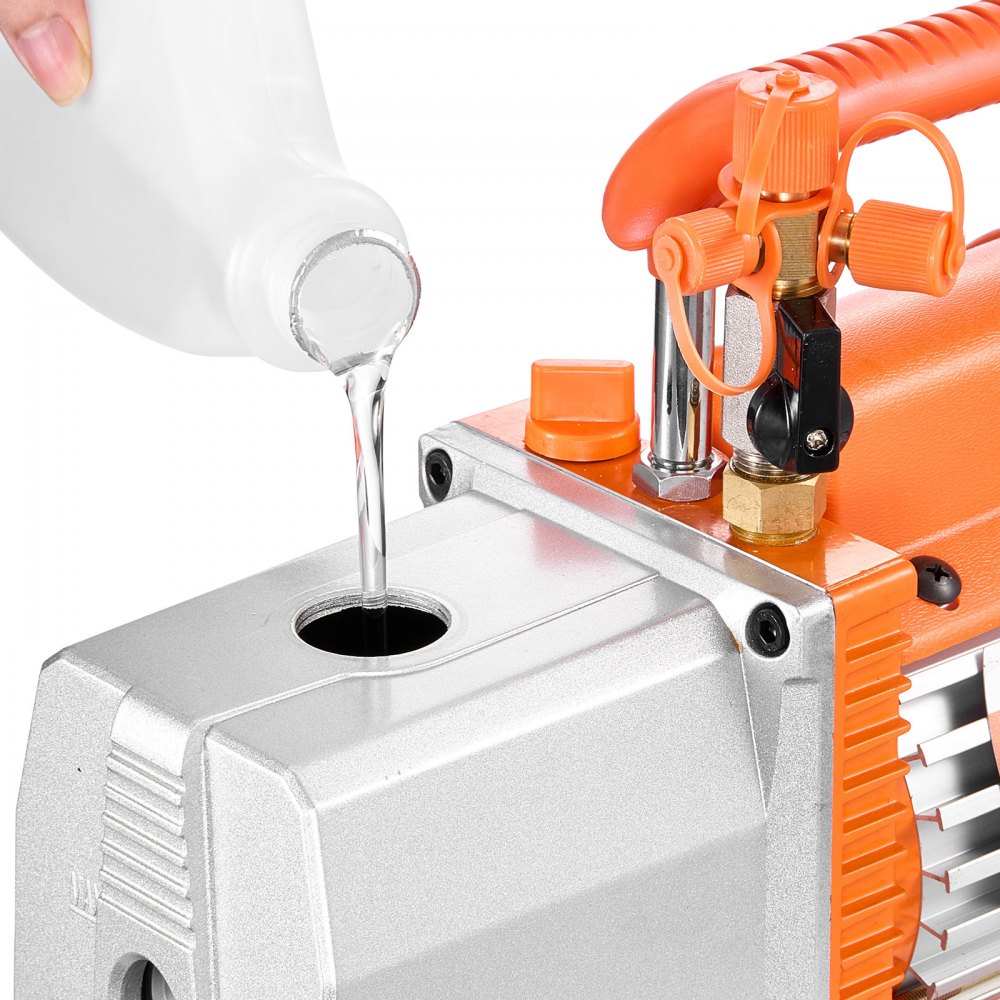 VEVOR vacuümpomp met manometer, 7 CFM 198 L/min, 2-traps roterende schottenvacuümpomp, 550 W vacuümpompset voor R134a, R22 en R410a, inclusief lekdetector en draagtas, voor auto-airconditioningsystemen