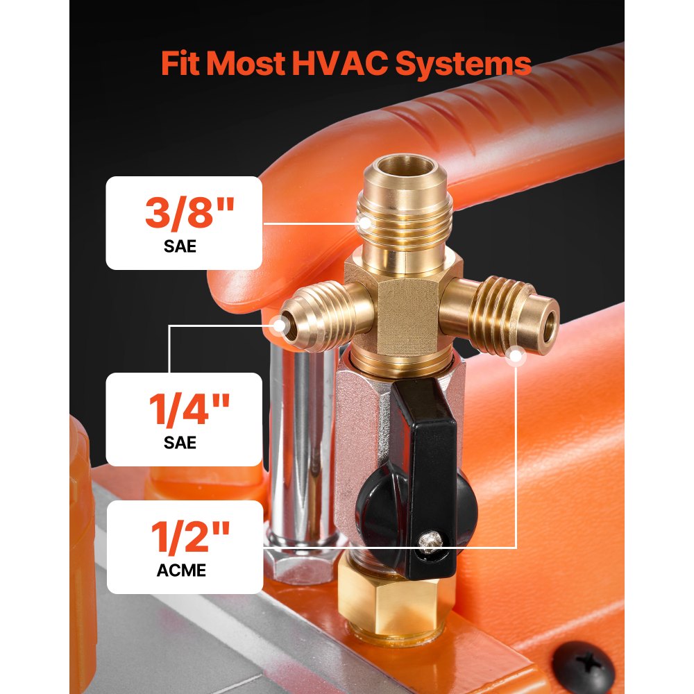 VEVOR vacuümpomp met manometer, 7 CFM 198 L/min, 2-traps roterende schottenvacuümpomp, 550 W vacuümpompset voor R134a, R22 en R410a, inclusief lekdetector en draagtas, voor auto-airconditioningsystemen