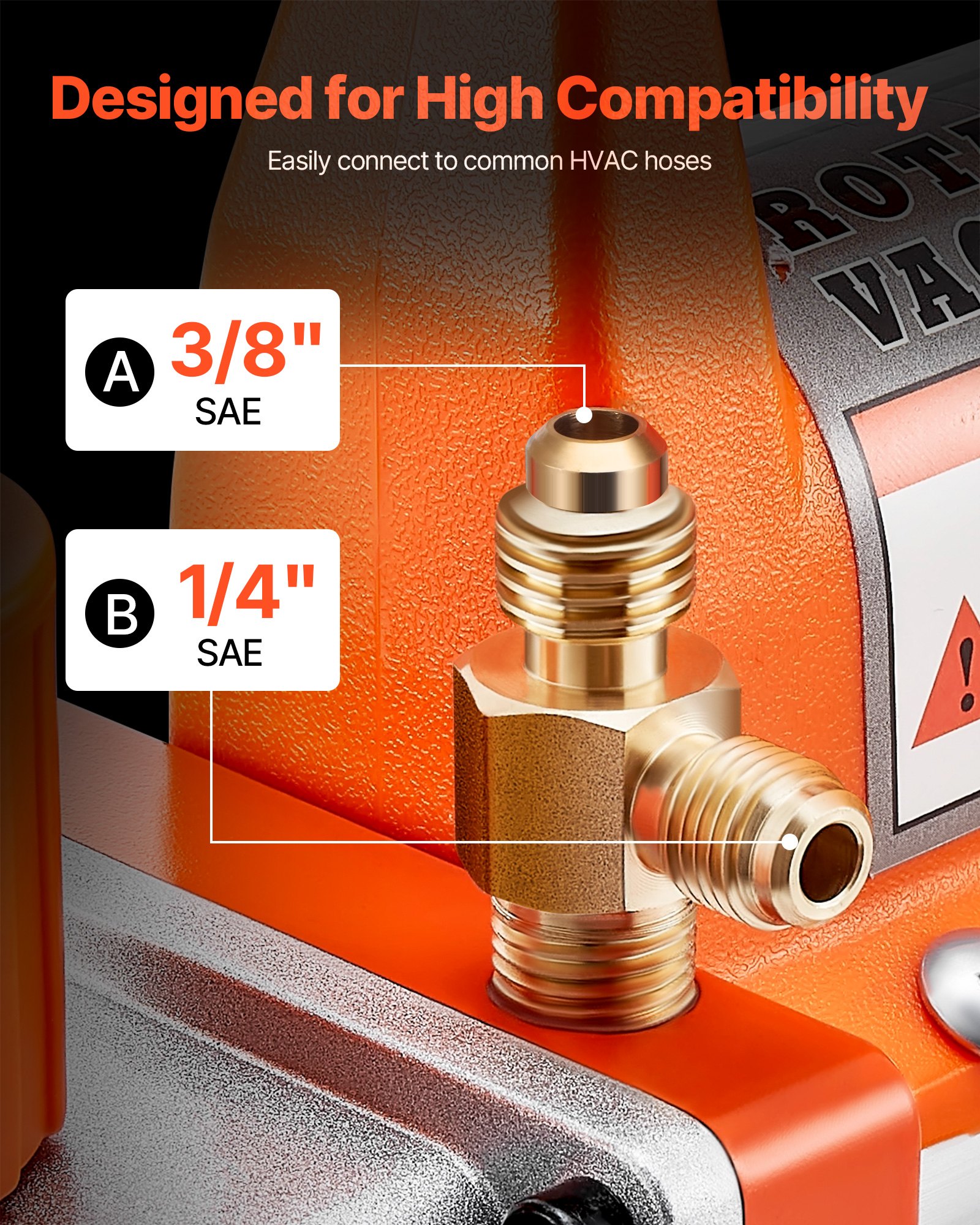 VEVOR vacuümpomp, 99 l/min, HVAC enkeltraps roterende schoepen AC vacuümpomp, voor R134a R22 R410a systemen, met oliefles, 4-polige motor, 5 Pa, voor harsontgassing van auto-airconditioningsystemen