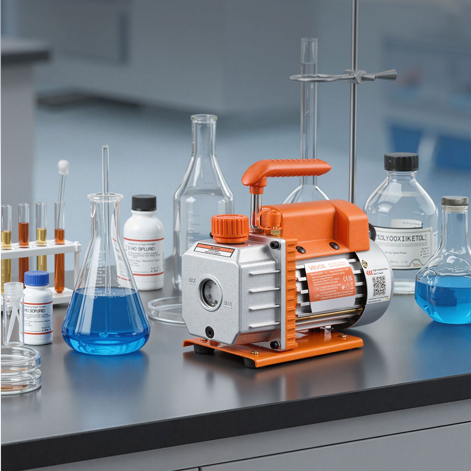 VEVOR vacuümpomp met 18,9 L vacuümkamer, 3,5 CFM 99 L/min, 180 W, 1-traps vacuümpomp, vacuümpompkit, 1,5 m slang, voor het stabiliseren van hout en het ontgassen van siliconenhars