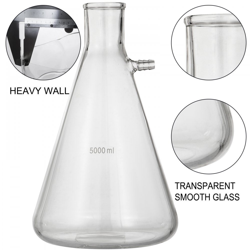 Vevor Buchner Trechter Lab Filtratie Apparaat 5000ml Büchner Funnel 1xfilterkolf