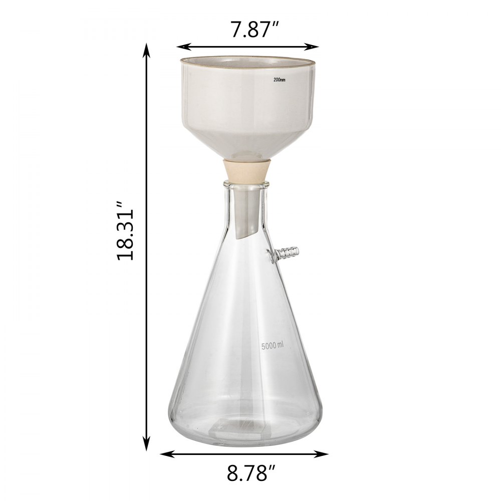 Vevor Buchner Trechter Lab Filtratie Apparaat 5000ml Büchner Funnel 1xfilterkolf