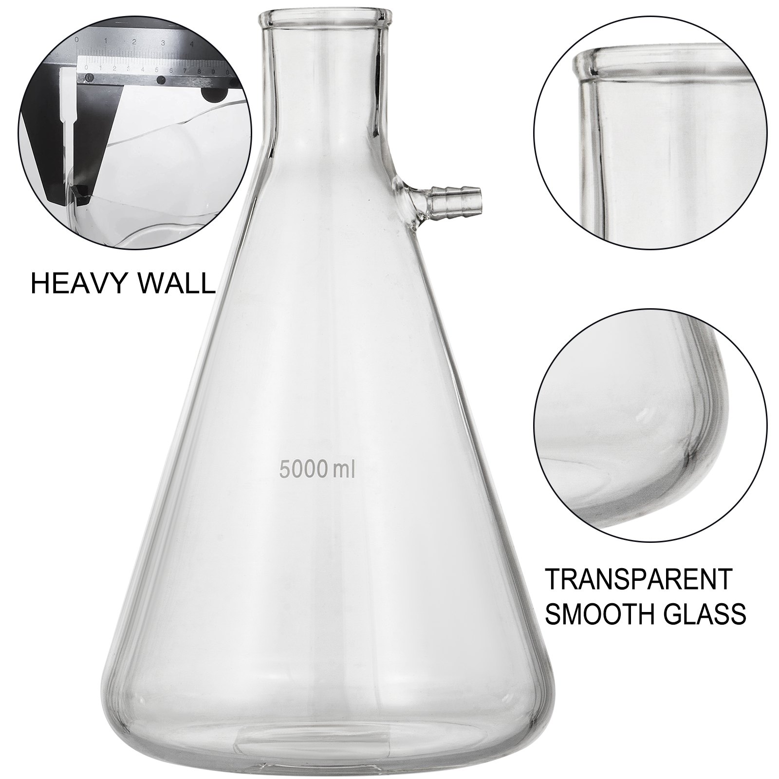 Vevor Buchner Trechter Lab Filtratie Apparaat 5000ml Büchner Funnel 1xfilterkolf