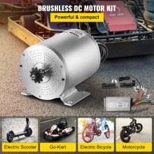 VEVOR Electric Brushless DC Motor 48V 2000W Brushless Electric Motor 4300 RPM High Speed Motor with 34A Controller and Throttle Grip for Go Kart ATV Electric Scooter Motorcycle Mid Drive Motor DIY Par