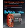 VEVOR 12V 30A DC to DC Battery Charger, 375W, On-Board Battery Charger for Lead-Acid, Lithium, AGM, GEL, and Flooded Batteries, Smart Multi-Stage Charging, for RVs, Commercial Vehicles, Boats, Yachts