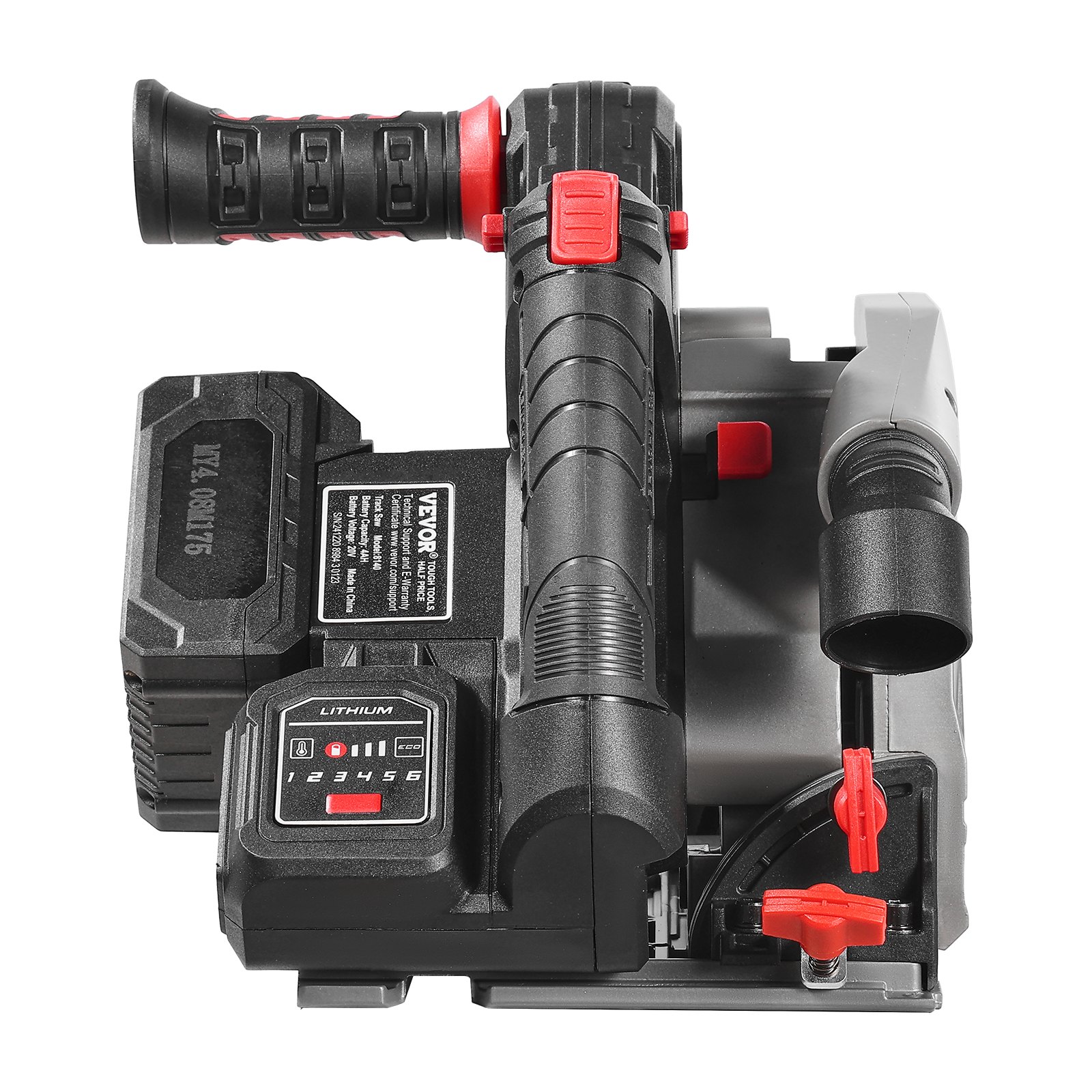 VEVOR Invalzaag, 139,7 mm zaagblad, borstelloze handcirkelzaag, invalzaag met 4 Ah 20V accu, harde koffer, 52 mm zaagdiepte, voor hout, kunststof, alleen gereedschap (geleiderail NIET inbegrepen)