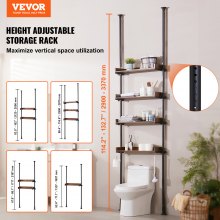 VEVOR badkamerplank toilet Badkamerplank met 4 niveaus ruimtebesparend