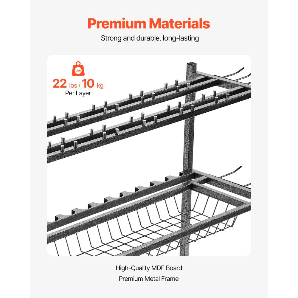 VEVOR Hengelhouder voor 15 hengels, rollende hengelhouder van gelegeerd staal voor organisatie en opslag, ruimtebesparende vloerstandaard voor visgerei, cadeaus voor visliefhebbers