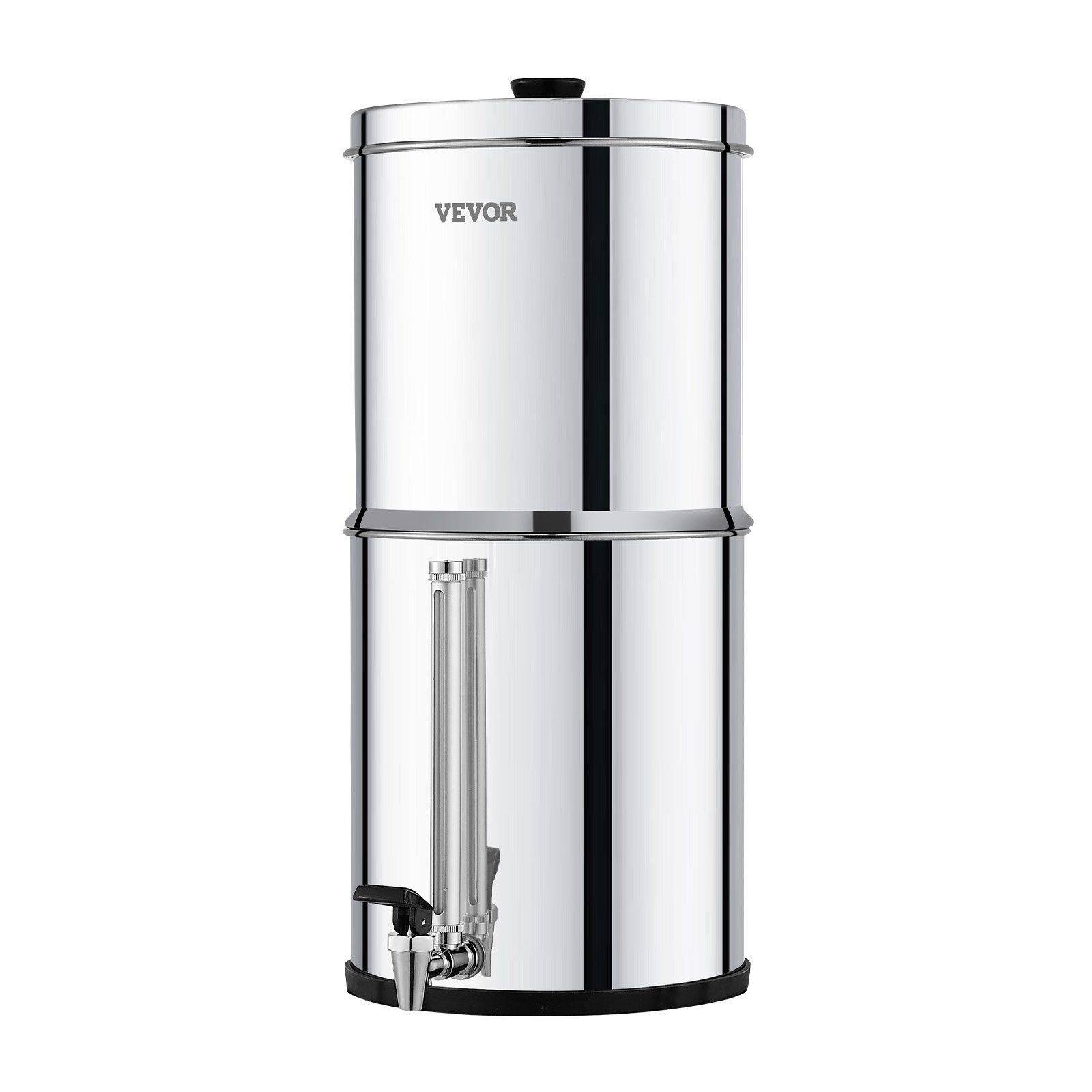 VEVOR Gravity Waterfiltersysteem RVS aanrechtbladsysteem 7+8,5L waterfiltratiesysteem, vermindert lood en tot 99% chloor, met 2 koolstoffilters en waterpeilkraan, kampeer- en campercamper