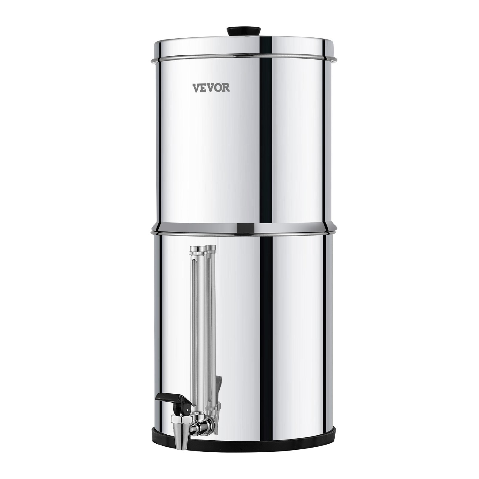 VEVOR Gravity Waterfiltersysteem RVS aanrechtbladsysteem 7+8,5L waterfiltratiesysteem, vermindert lood en tot 99% chloor, met 2 koolstoffilters en waterpeilkraan, kampeer- en campercamper