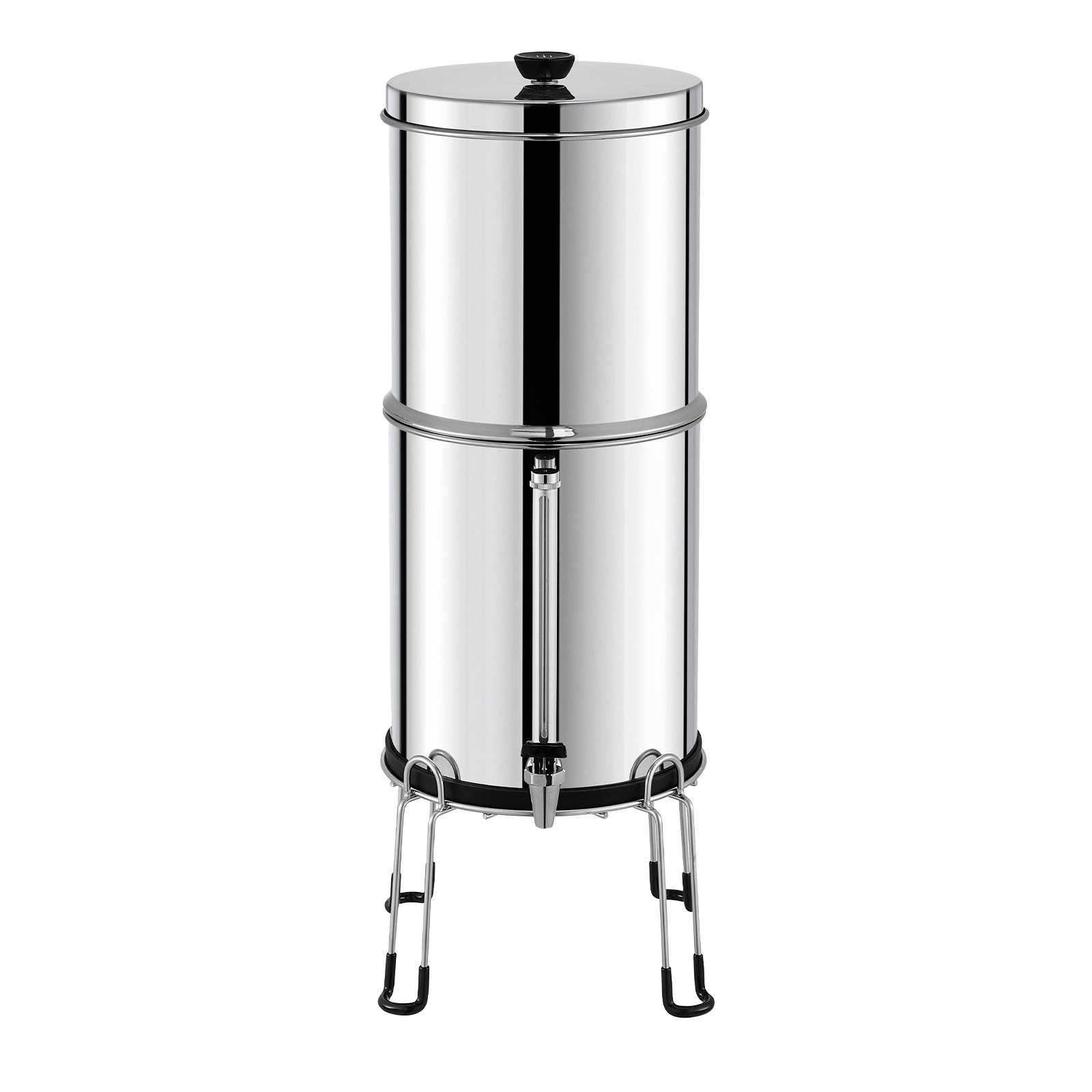 VEVOR Gravity Waterfiltersysteem RVS aanrechtbladsysteem 7+8,5L waterfiltratiesysteem, vermindert lood en tot 99% chloor, met 2 koolstoffilters, waterniveau-indicator, kampeer- en campermodel