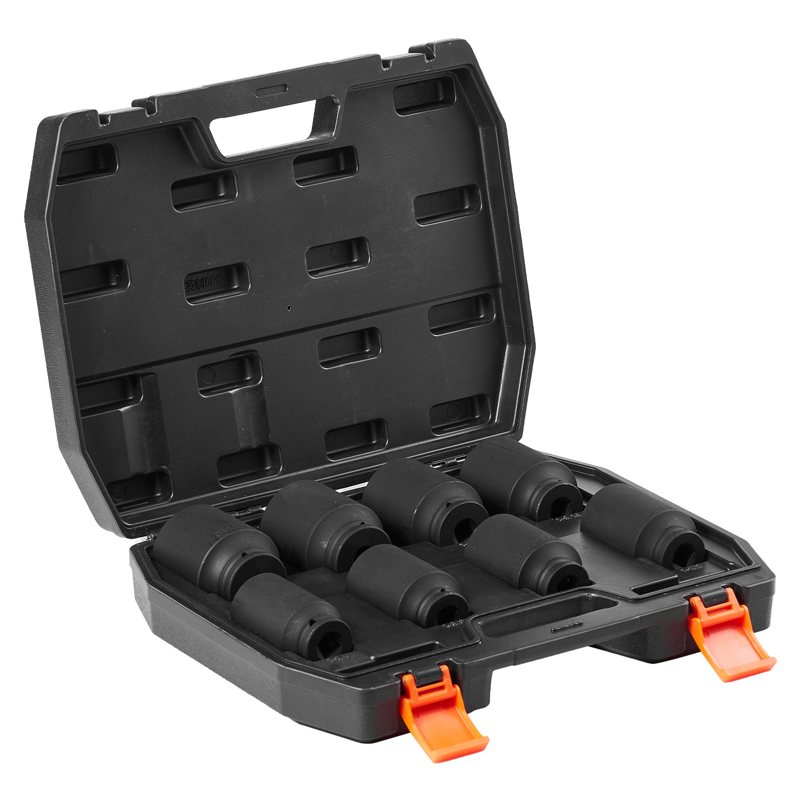 VEVOR 12,7 mm diepe 12-punts slagdoppenset, 8-delige metrische CR-MO doppenset met opbergkoffer, autoreparatie, zwart