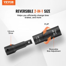 VEVOR wielmoer-slagdoppenset 12,7 mm aandrijving metrisch & SAE 4-delig