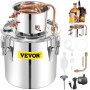 VEVOR Moonshine Still Distiller 50L Alcohol Distiller Moonshine Still 6,92KG Moonshine Wijn Still Distiller van Roestvrij Staal en Rood Koper met Energiezuinige Waterpomp voor Gasfornuizen Brandhout