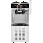 VEVOR Commercial Ice Cream Machine, 34-44 L/H Yield, 1850W 3-Flavor Freestanding Soft Serve Ice Cream Maker, 2 x 9L Stainless Steel Hopper, LED Panel Allows Single Cylinder Use Overnight Refrigeration