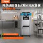 VEVOR Commercial Ice Cream Machine, 21-31 L/H Yield, 1500W 3-Flavor Freestanding Soft Serve Ice Cream Maker,  2 x 5.5L Stainless Steel Cylinder, LED Panel Auto Clean Pre-cooling, for Restaurant Bars