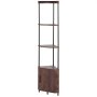 VEVOR 5-laags hoekschap, hoekstandaard met led-verlichting en deuren, displayplank, opbergrek met metalen frame en houten planken, staande plank, tentoonstellingsboekenplank voor slaapkamer, woonkamer, kantoor, bruin