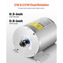 VEVOR borstelloze DC-motor 48V 1800W met controller voetpedaal accelerator