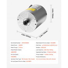 VEVOR 3kW borstelloze DC-motor 72V 4900rpm elektrische motorregelaar