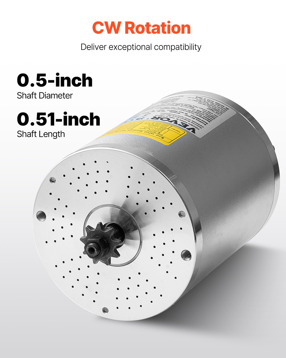 VEVOR 3000W elektrische borstelloze DC-motorkit - 72V 4900RPM 5,5Nm elektrische motor met verbeterde snelheidsregelaar, laag geluidsniveau, ideaal voor go-karts, e-bikes, motorfietsen en scooters