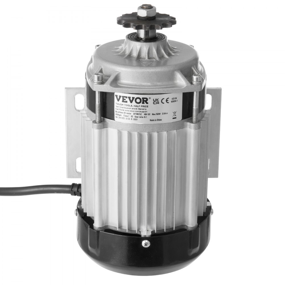 VEVOR 750W borstelloze DC-elektromotorkit, borstelloze elektromotor – 48V 2700 RPM motor met verbeterde snelheidsregelaar voor skelters, e-bikes, motorfietsen en scooters