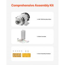 VEVOR 750W borstelloze DC-motorkit 48V 2700RPM met controller