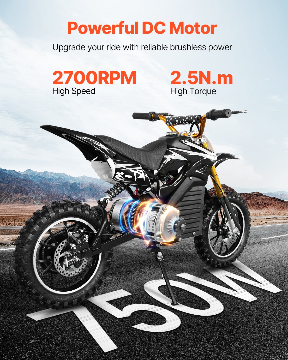 VEVOR 750W borstelloze DC-elektromotorkit, borstelloze elektromotor – 48V 2700 RPM motor met verbeterde snelheidsregelaar voor skelters, e-bikes, motorfietsen en scooters