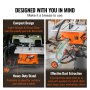 VEVOR Table Saw with Stand, 10-inch 8-Amp, 25-in Max Rip Capacity, Cutting Speed up to 4800RPM, 40T Blade, Portable Compact Jobsite Tablesaw with Sliding Miter Gauge for Woodworking & Furniture Making