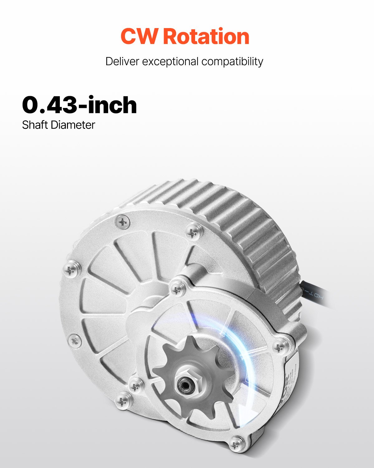 VEVOR 450W geborstelde elektrische DC-motor - 36V, 3000RPM motor met verbeterde snelheidsregelaar en duimgashendelset, elektrische motor voor go-karts, e-bikes, motorfietsen, scooters
